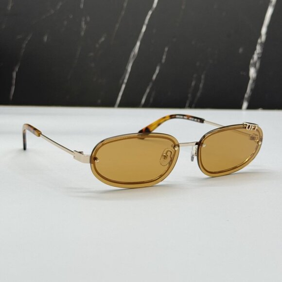 NEW OFF-WHITE OERI13M MIAMI 7662 SUNGLASSES UNISEX OVAL HAVANA ORANGE EYWEAR - Picture 4 of 11